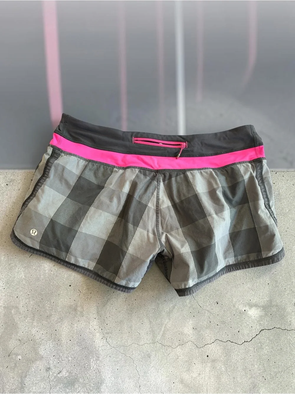 Lululemon | Gingham Plaid Groovy Run Shorts 10 women’s